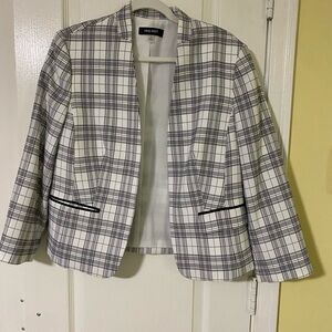 Nine West Women's Black and White Plaid Jacket